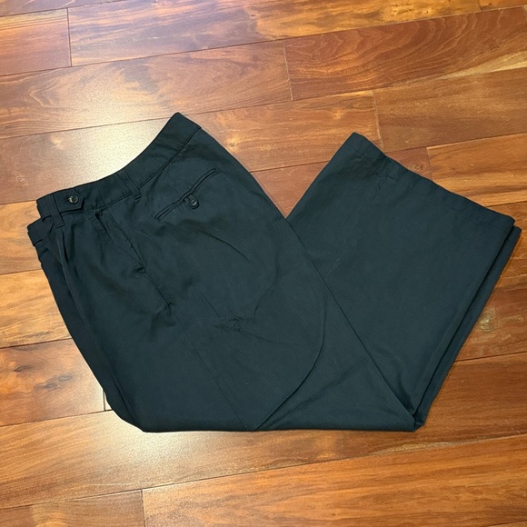 Madewell Harlow Black Wide Leg Pleated Trousers Size  12 High Rise Work Pants - Picture 6 of 6